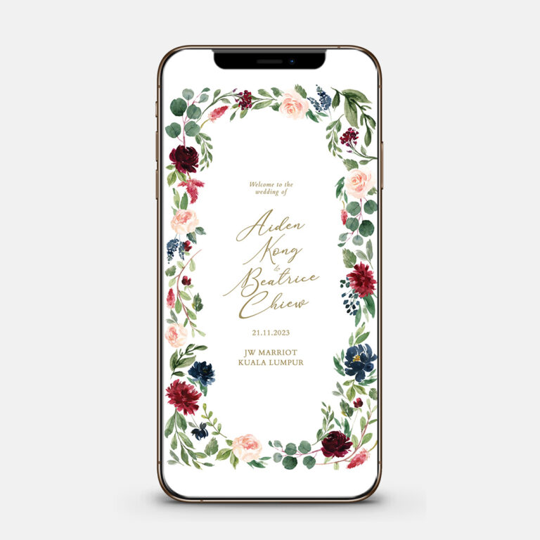 Garden of Burgundy IV Digital Invitation Joyvite Digital Wedding